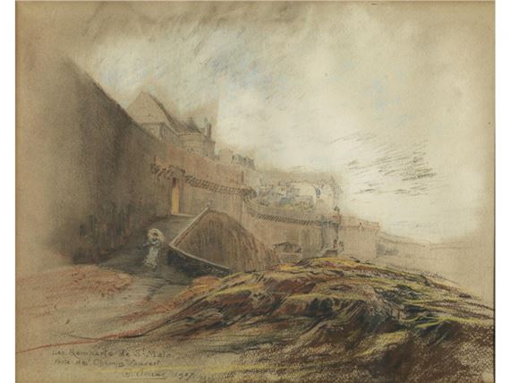 Les remparts de Saint Malo Porte des Champs Vauvert by Charles Jouas, 1907