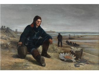 Pêcheur en bord de mer - François - Frédéric Grobon