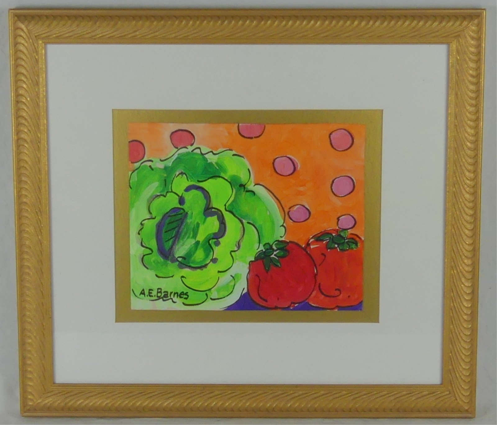 Artwork by Ella Barnes, LETTUCE & TOMATO, Made of ACRYLIC ON CANVAS