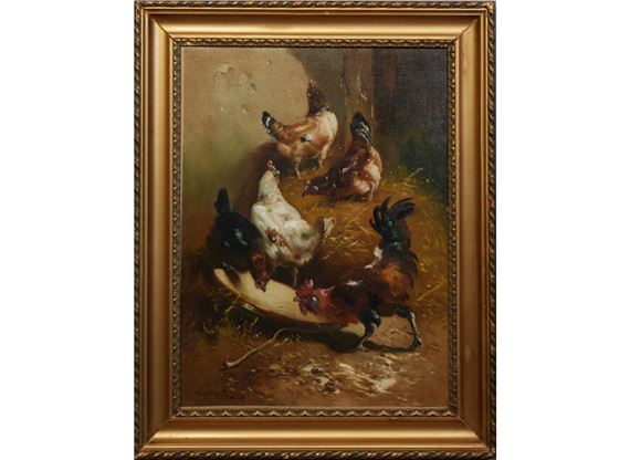 Chickens in the Barn by Henry Schouten