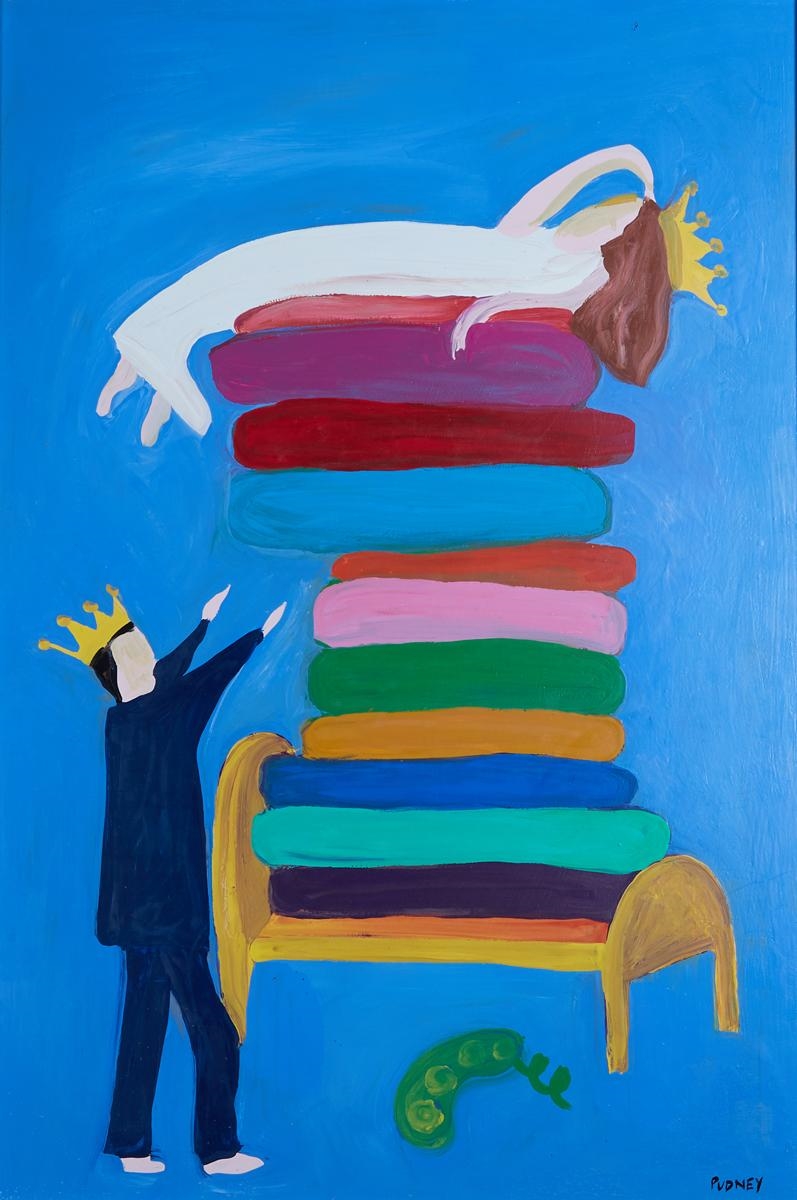 Artwork by Jennifer Pudney, The Pea Story, Made of acrylic on board