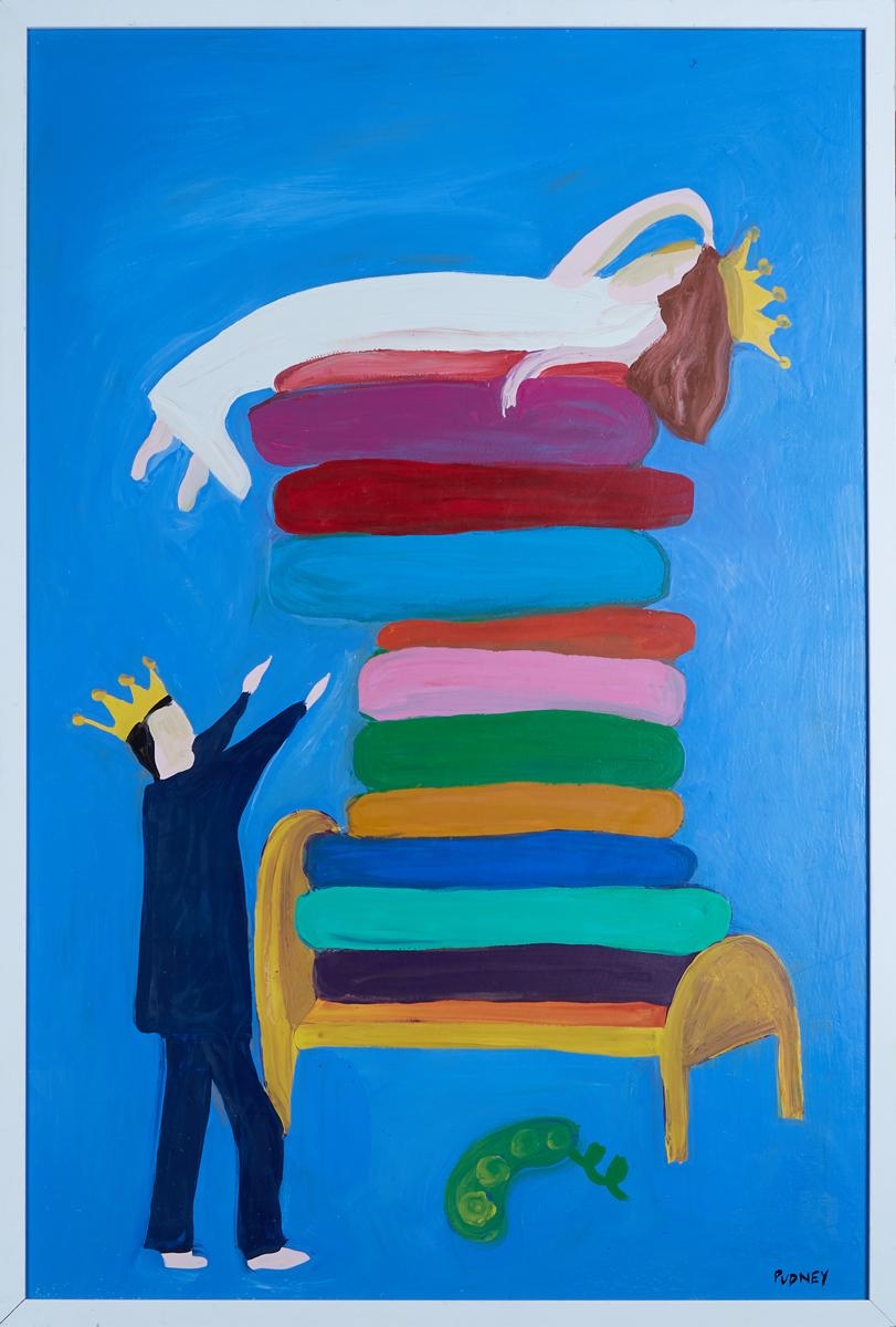 Artwork by Jennifer Pudney, The Pea Story, Made of acrylic on board