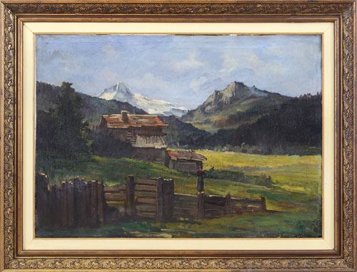 Paesaggio montano con figura by Vittorio Buora