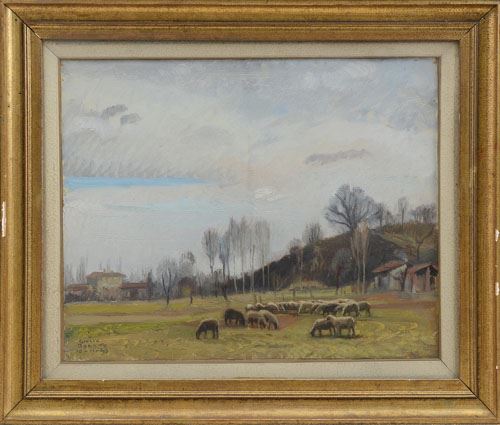 Sheep grazing, by Giulio Boetto, 1943