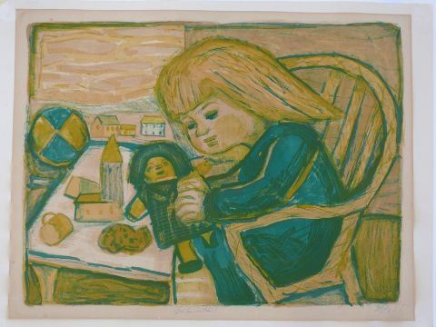 Spielendes Kind by Otto Dix, 1955