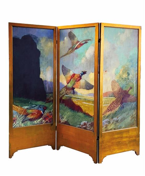 Pheasants on Folding Screen by Reginald F. Bolles