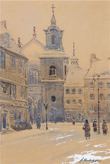 WIDOK NA KOŚCIÓŁ ŚW. JACKA W WARSZAWIE by Józef Wodziński