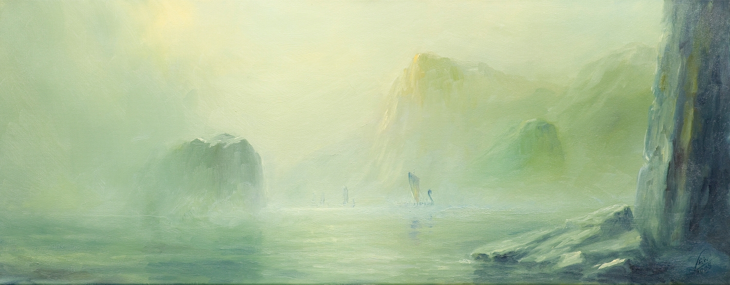 Artwork by Mariusz Lewandowski, W POSZUKIWANIU PORTU, Made of oil on canvas