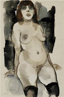 Weiblicher Akt - Otto Griebel