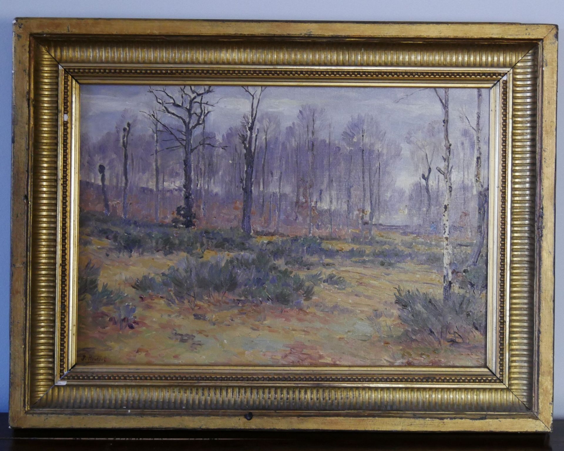 Artwork by Jules Rouffet, Landscape of undergrowth, Made of oil on canvas