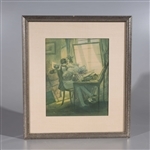 Artwork by Paul Gavarni, La Leçon de Paysage, Made of Watercolor