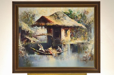 Artwork by Anoush Rahnavardkar, The ferryman, Made of oil / canvas