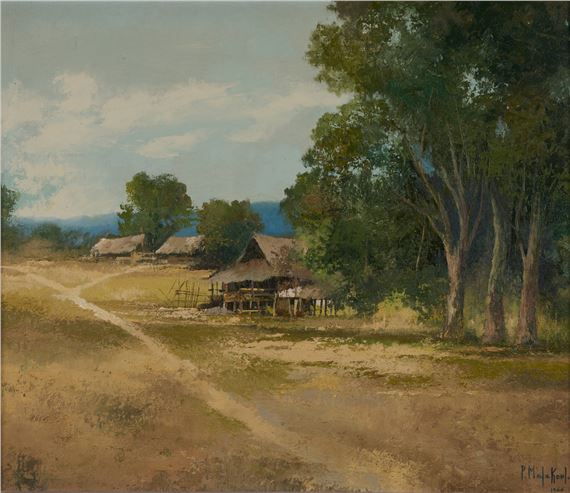 Village scene by M.L. Poum Malakoul, 1966