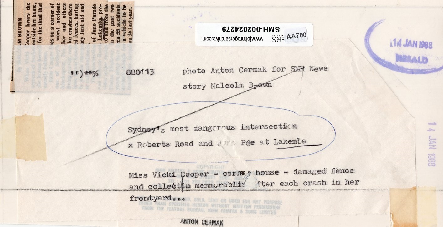Artwork by Anton Cermak, Sydney's most dangerous intersection, Lakemba1988