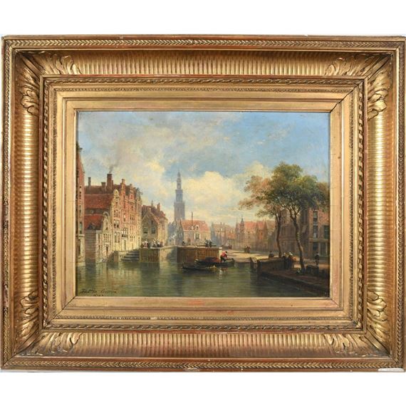 Vue d’une ville du Nord probablement Bruges by Pierre Justin Ouvrié, 1870