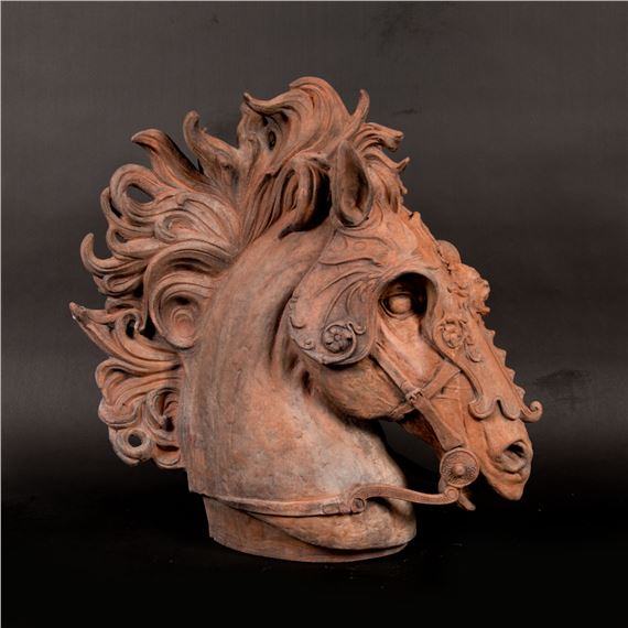 Michele Da Firenze | Horse head with waved hair and Renaissance drapery |  MutualArt
