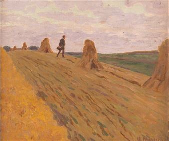 FELD MIT STAPELN - Hermann Oberdieck