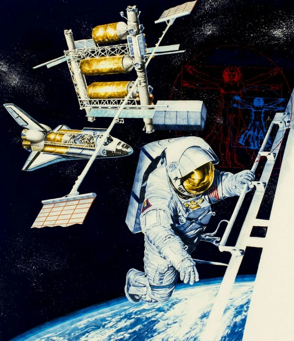 Chris Calle | Illustration - Space Shuttle Transporting Mail (1989 ...