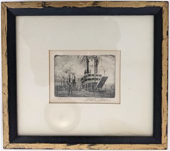 Early Quality Signed Etching - Memphis Levee