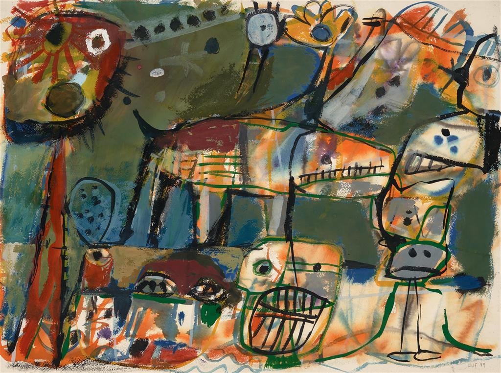 Peter Ferguson | Strange Creatures in the Park at Night (1989) | MutualArt
