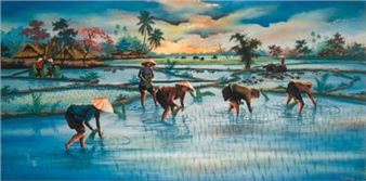 Scène de rizières. - Thanh Quang