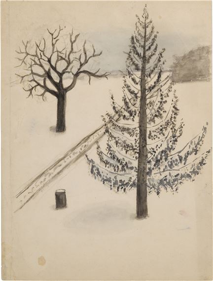 Trees in Snow by Georgia O'Keeffe, Executed circa 1902