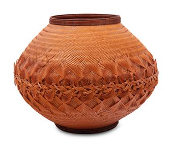 A Japanese Ikebana Bamboo Flower Arranging Basket - Hatakeyama Seido