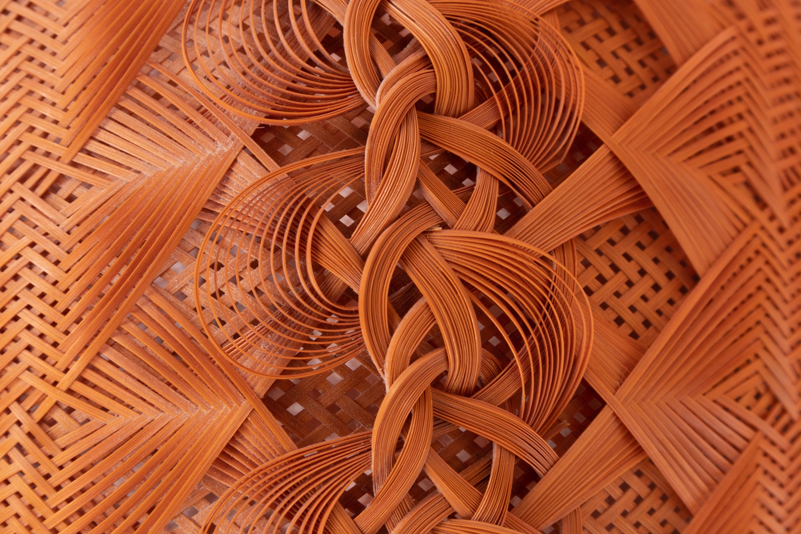 Artwork by Hatakeyama Seido, A Japanese Ikebana Bamboo Flower Arranging Basket, Made of Bamboo