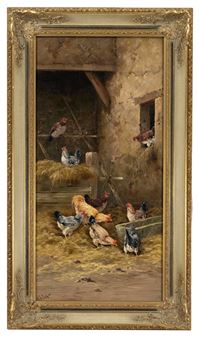 Chickens in a barn. - A. Prehn