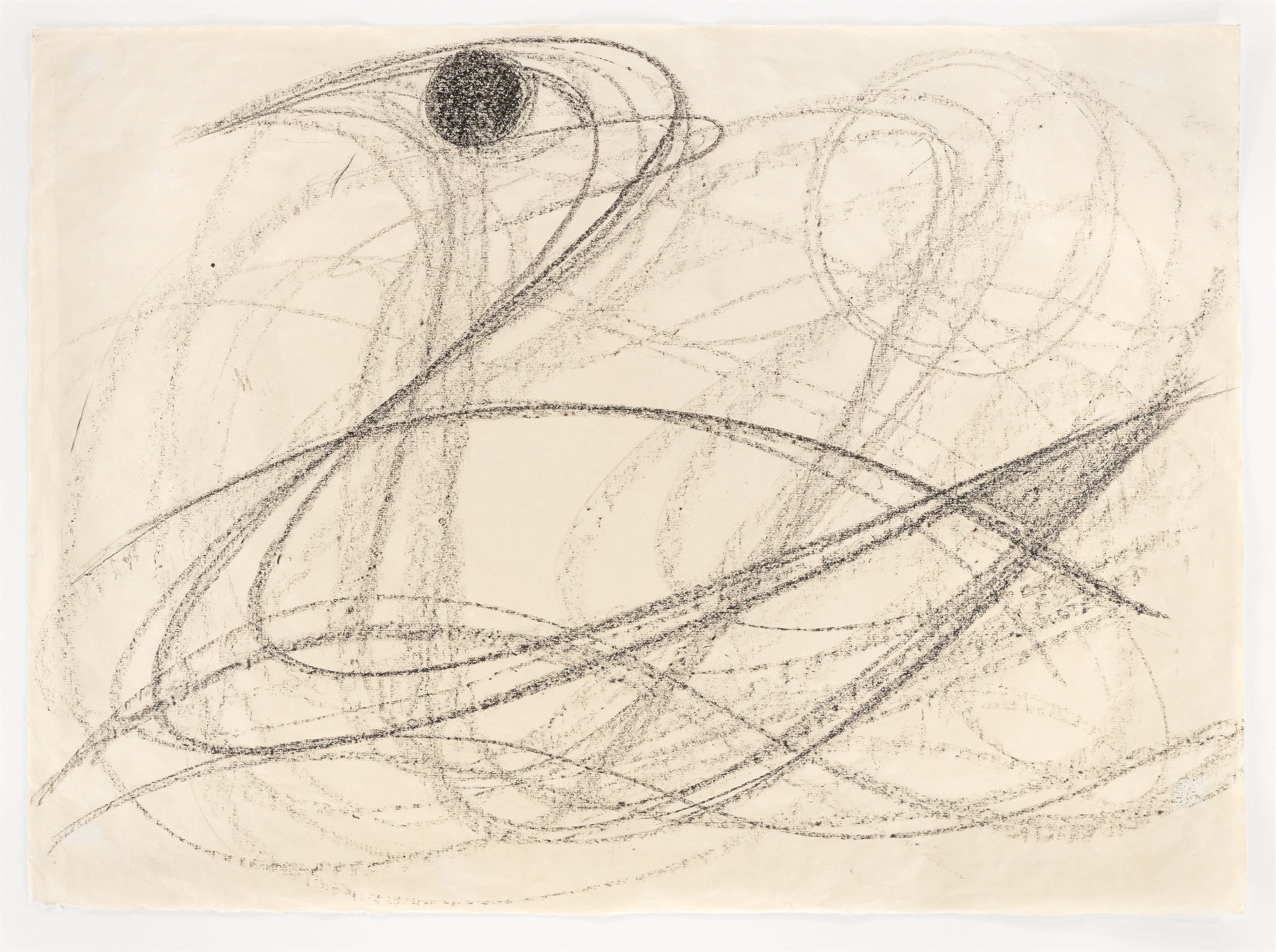 Artwork by Hermann Glöckner, Drawing with curve., Made of Charcoal on China laid paper