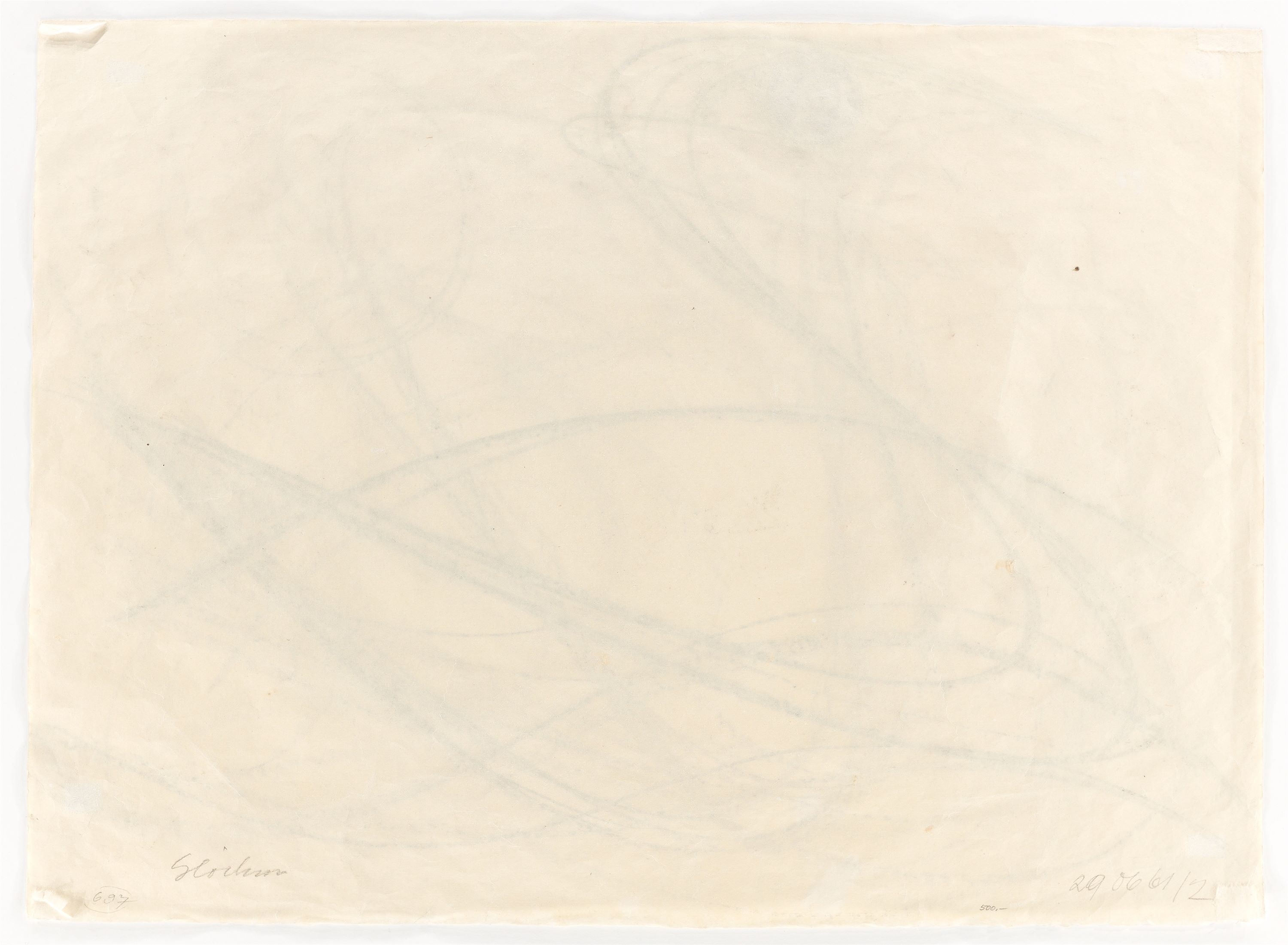 Artwork by Hermann Glöckner, Drawing with curve., Made of Charcoal on China laid paper