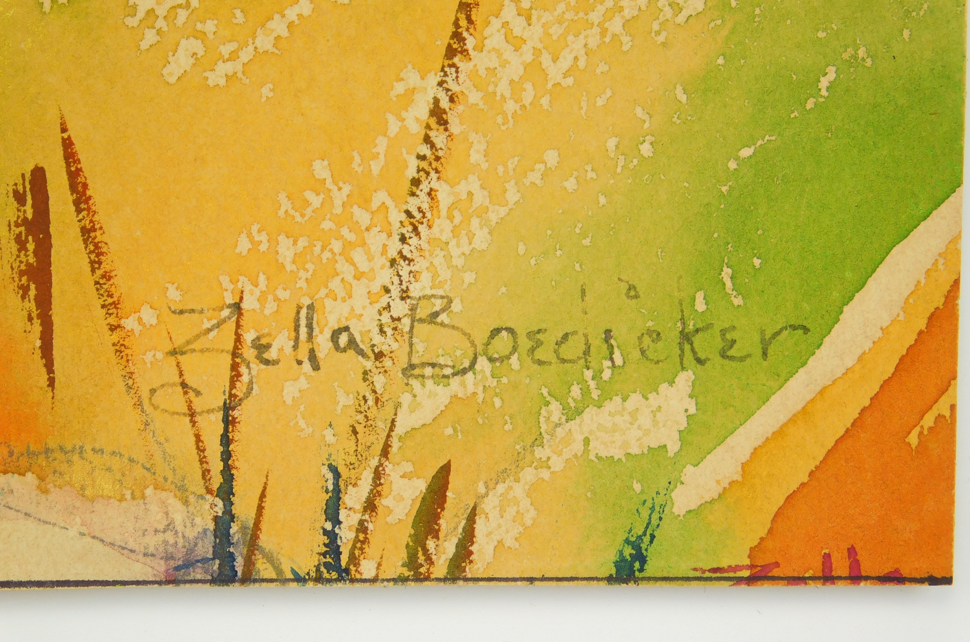 Artwork by Zella Boedicker, Farm, Made of watercolor on paper