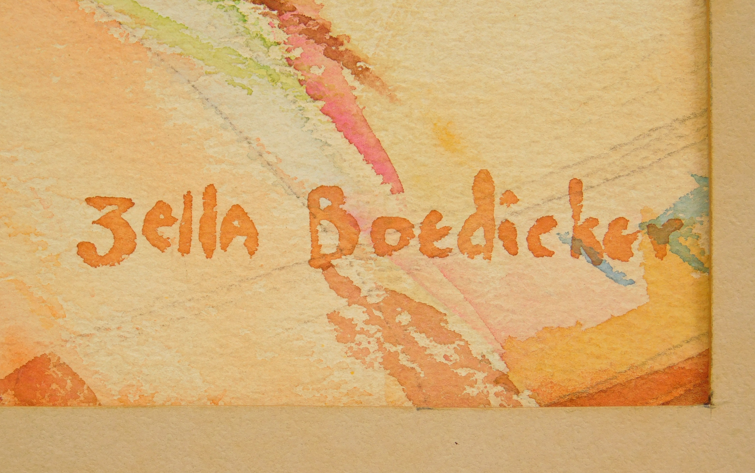 Artwork by Zella Boedicker, Farmhouse, Made of watercolor on paper