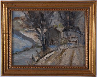 Winter Scene with Houses on a Hill - Matthew E. Ziegler