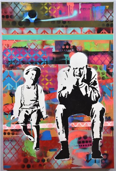 Banksy | Figures on a Bench | MutualArt
