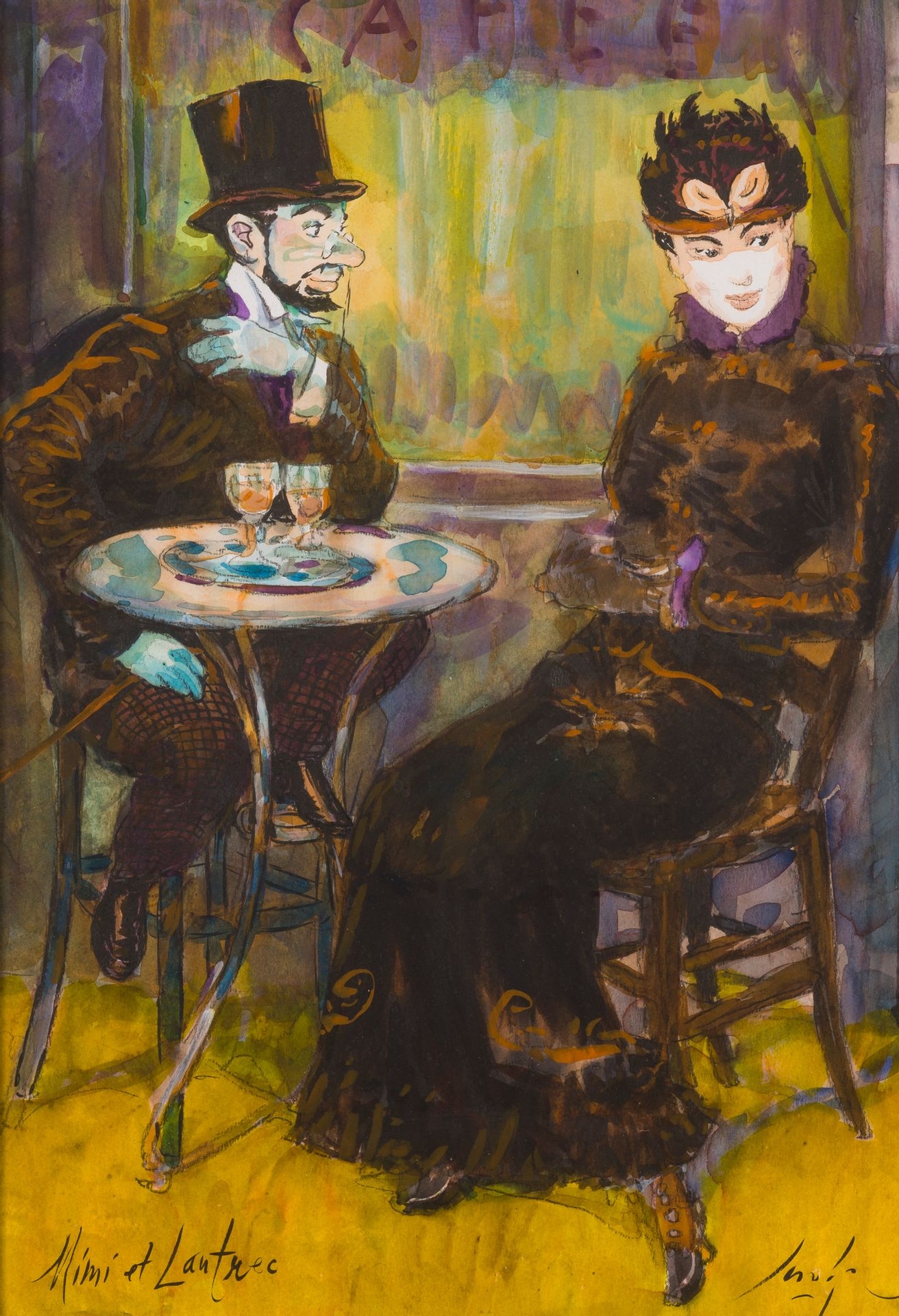 Artwork by Gradimir Smudja, Mimi and Lautrec, Made of mixed media