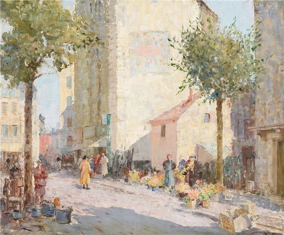 Pottery and Flowers by William Lee-Hankey, dated 1947