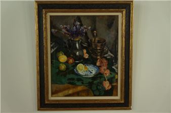 Still life with fruits, pestil and a porcelain dish - Hans van Santen