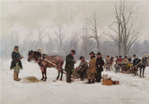 Na polowanie [Wyjazd na polowanie] by Stanisław Masłowski, 1900