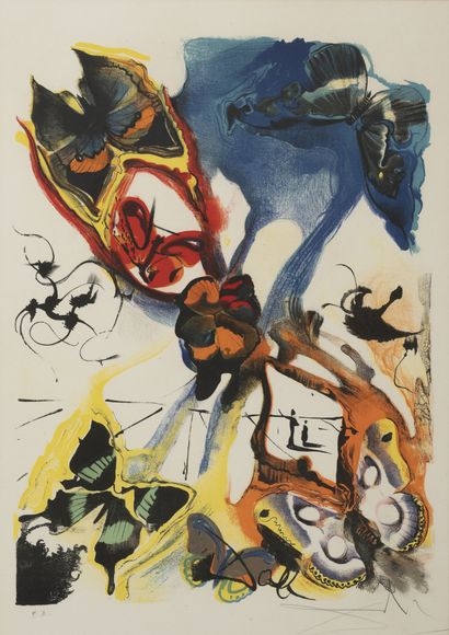 The Mouths (Surrealist butterflies), 1972. by Salvador Dalí, 1972