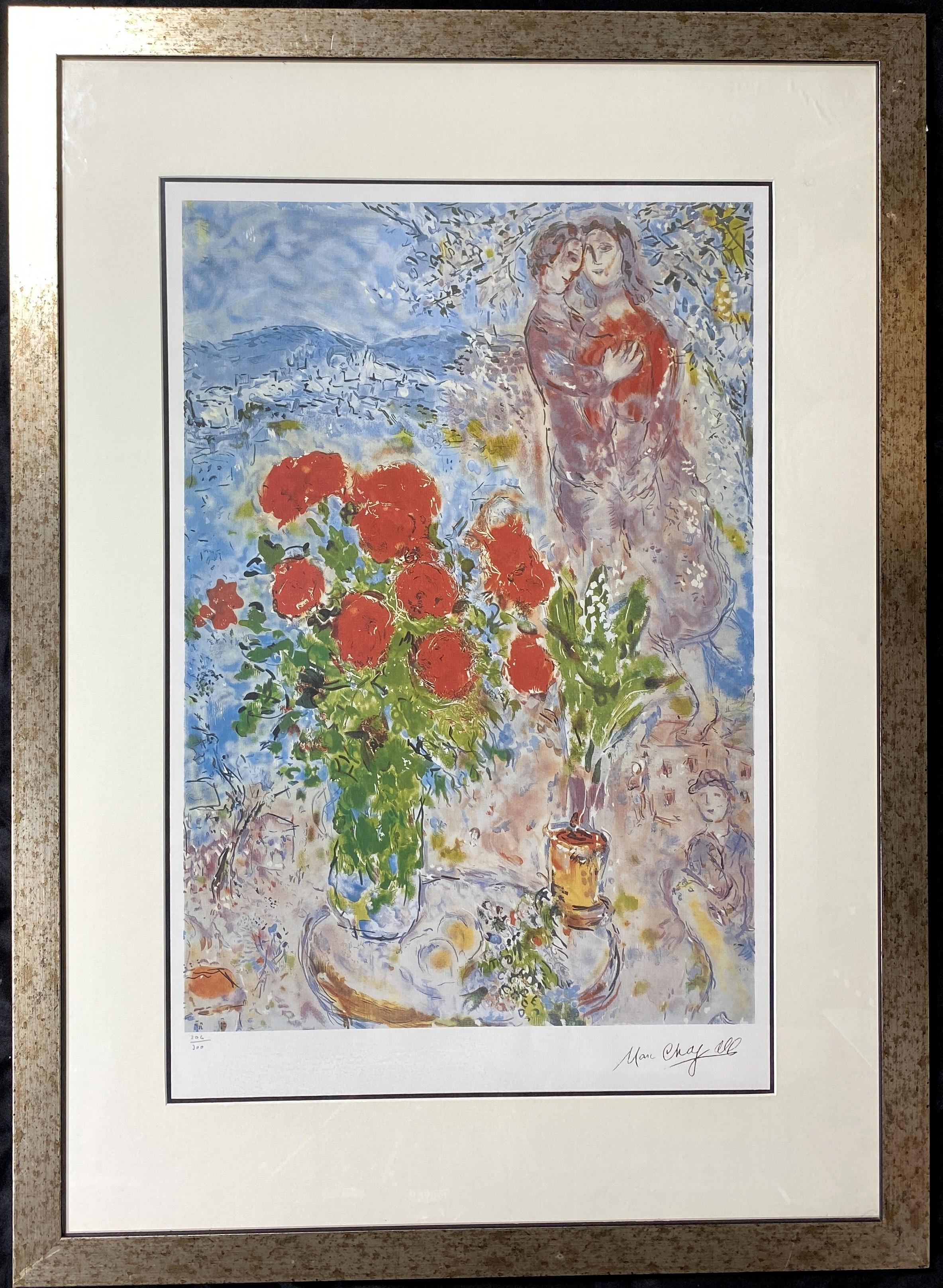 Marc Chagall | Couple & Red Roses | MutualArt