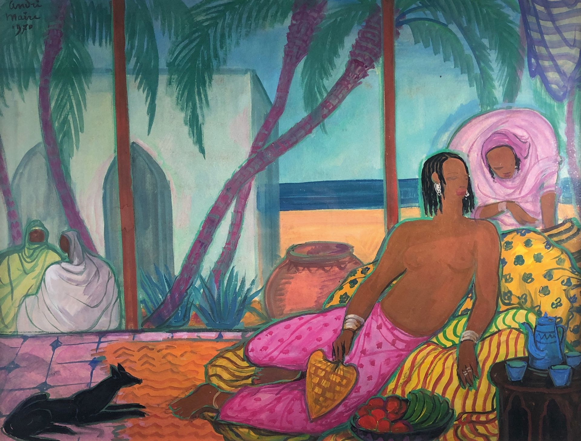 Artwork by André Maire, The hour of the nap, Made of Gouache