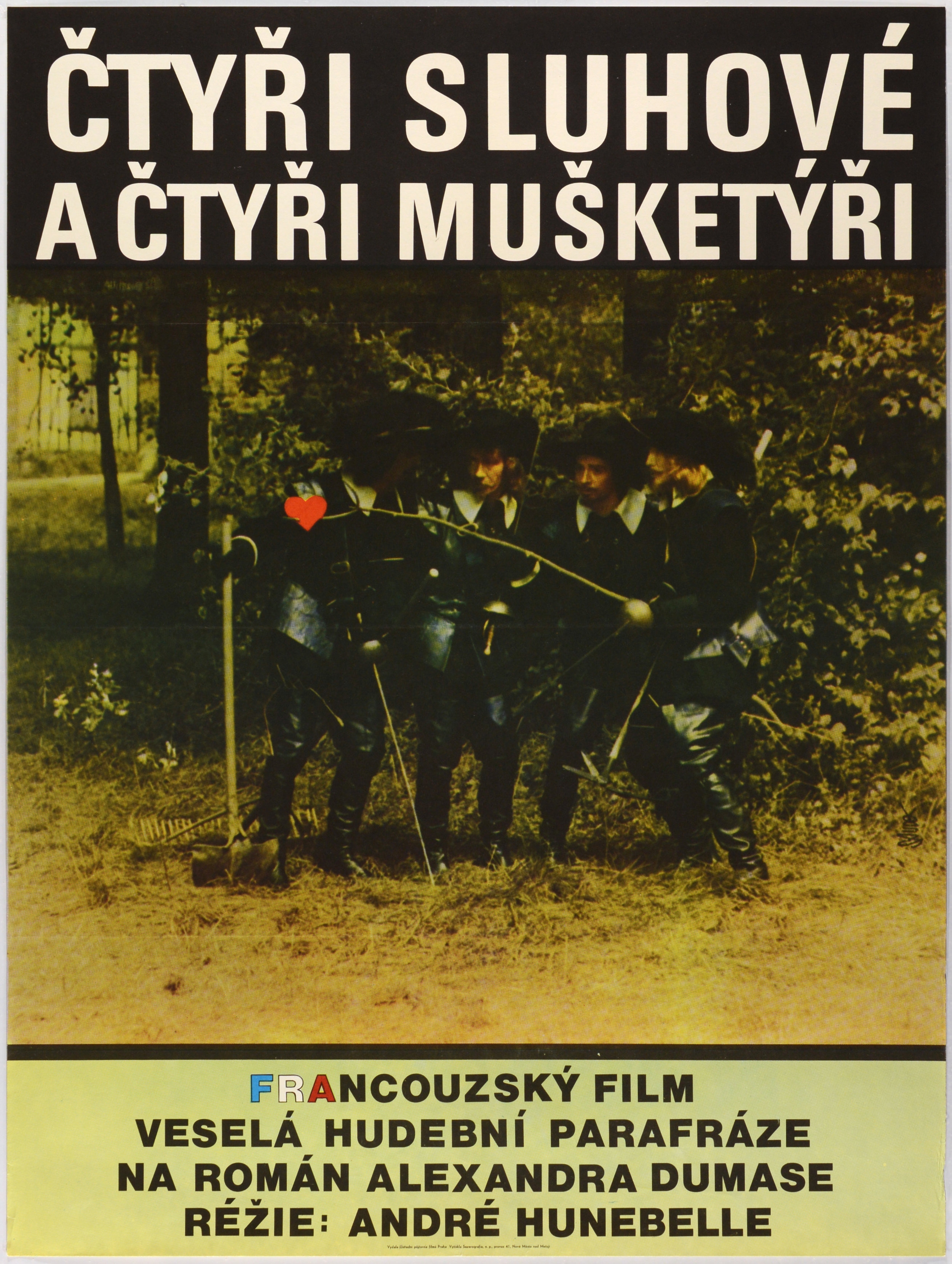 Artwork by Kaja Saudek, ČTYŘI SLUHOVÉ A ČTYŘI MUŠKETÝŘI (LES QUATRE CHARLOTS MOUSQUETAIRES), Made of offset print