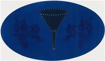Blue Oval with Funnel Form and Flowers - Jeremy Wafer