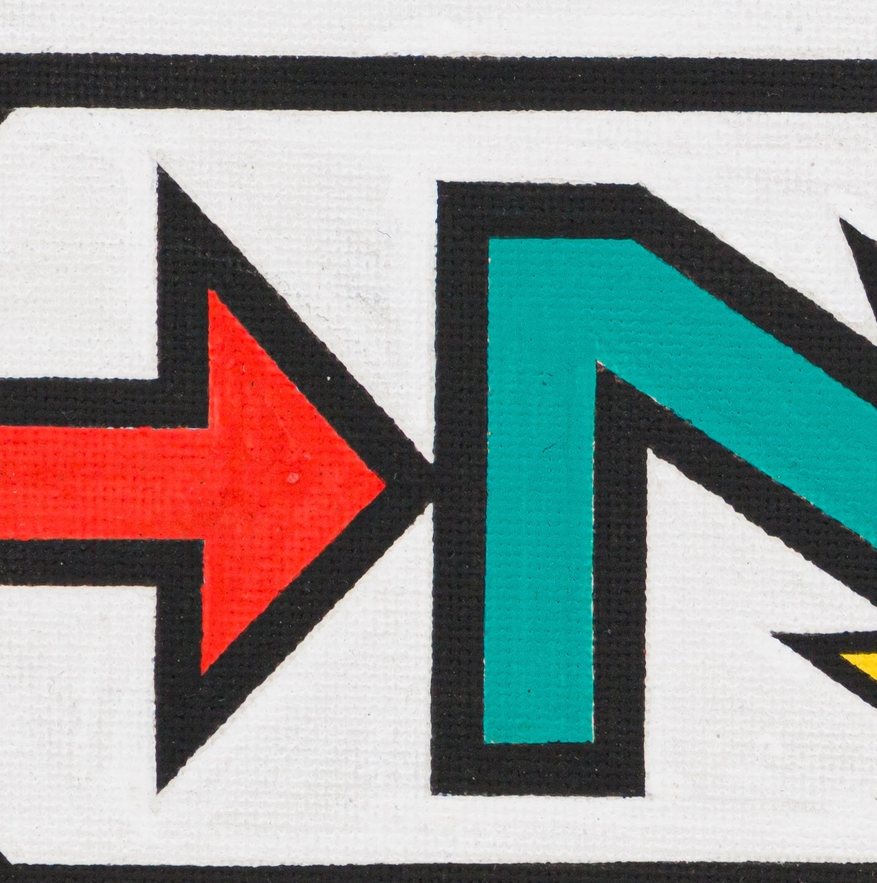 Artwork by Esther Mahlangu, Ndebele Designs, Made of acrylic on canvas laid down on board