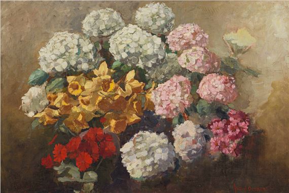 Hydrangeas and Other Flowers by Frans Oerder