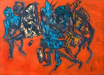 Artwork by Alexandra Guy, Introspection, Made of acrylic and oil on paper