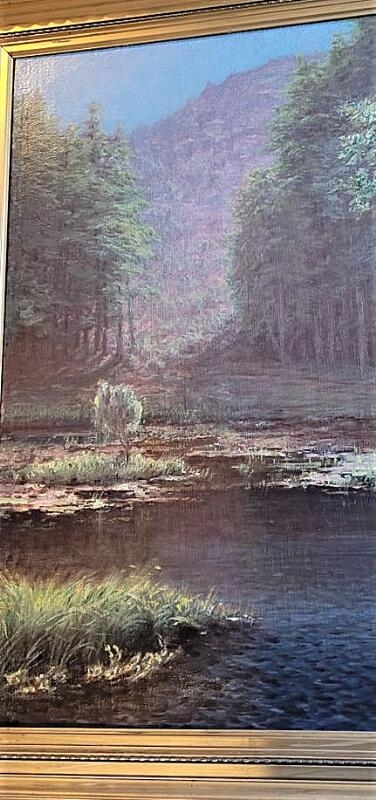 Artwork by Peter Busch, Forest scenery, Made of Oil on canvas