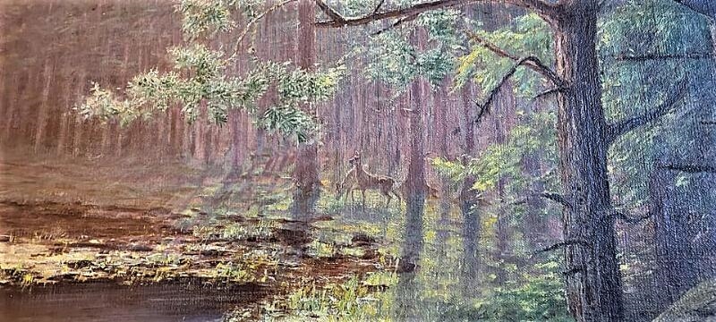 Artwork by Peter Busch, Forest scenery, Made of Oil on canvas