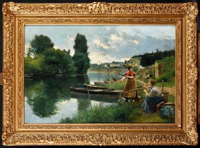 Les blanchisseuses au bord de l'Oise à Pontoise by Luis Jiménez y Aranda